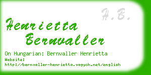 henrietta bernvaller business card